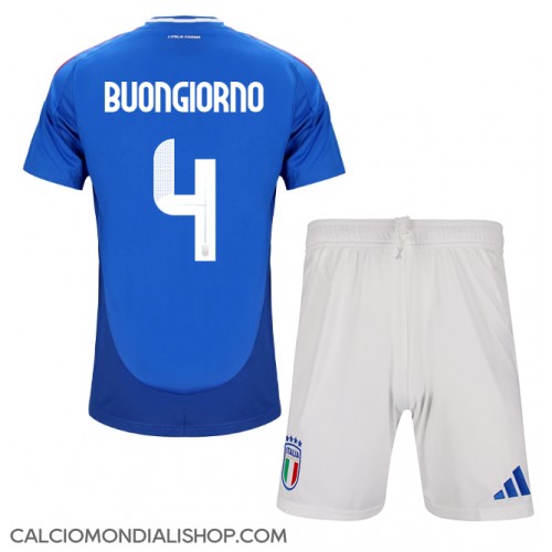 Maglie da calcio Italia Alessandro Buongiorno #4 Prima Maglia Bambino Europei 2024 Manica Corta (+ Pantaloni corti)